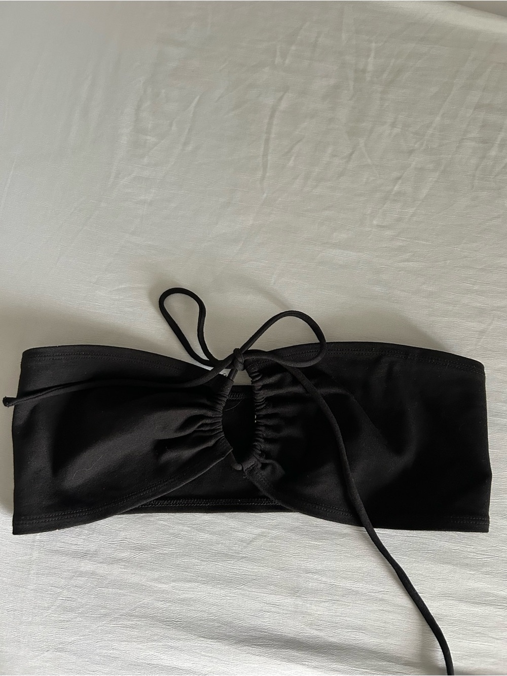 Sunday Best Black Bandeau with Front Tie Detail